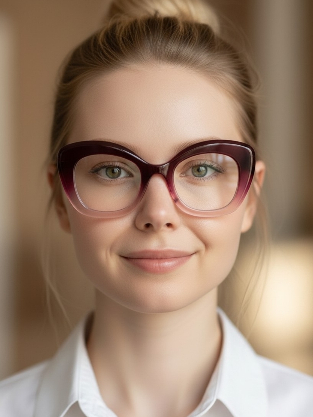 +250 Chic Gradient Purple/Pink Cateye Reading Glasses